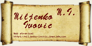 Miljenko Ivović vizit kartica